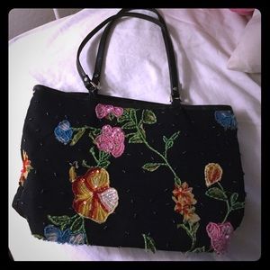 Christiana black beaded bag
